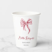 Girly Pink Bow Quinceanera Party 紙コップ (裏面)