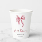 Girly Pink Bow Quinceanera Party 紙コップ (正面)
