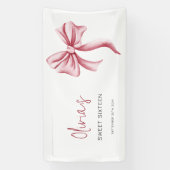 Girly Pink Bow Sweet Sixteen Birthday Party 横断幕 (縦)