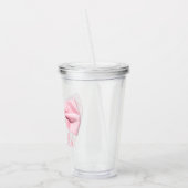 Girly Pink Bow With Name Preppy Custom 16oz, Clear アクリルタンブラー (左)