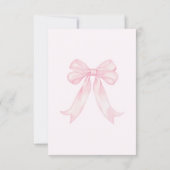 Girly Pink Bows Elegant Bridal Shower サンキューカード (裏面)
