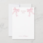 Girly Pink Bows Shiny Disco Ball Bridal Shower サンキューカード (正面)