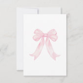 Girly Pink Bows Shiny Disco Ball Bridal Shower サンキューカード (裏面)