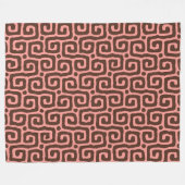 girly pink &brown Abstract pattern フリースブランケット (正面(横))