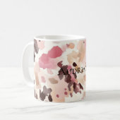 Girly Pink Brown Cream Leopard Animal Print コーヒーマグカップ (正面左)