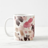 Girly Pink Brown Cream Leopard Animal Print コーヒーマグカップ (左)