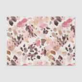 Girly Pink Brown Cream Leopard Animal Print 薄葉紙 (正面)
