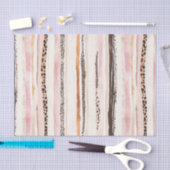 Girly Pink Brown Leopard Print Birthday 薄葉紙 (クラフト)