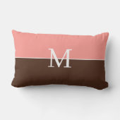 Girly pink &brown monogram ランバークッション (裏面)