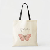 Girly Pink Butterfly トートバッグ (正面)