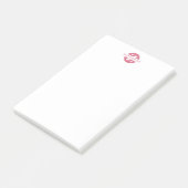 Girly Pink Circle Name Minimal Business Monogram ポストイット (アングル)