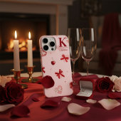 Girly Pink Coquette Hearts and Bows Personalized Case-Mate iPhoneケース