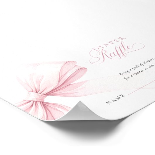 Girly Pink Diaper Raffle - Digital Download Card ポスター (角)