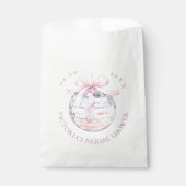 Girly Pink Disco Ball Elegant Bridal Shower フェイバーバッグ (正面)
