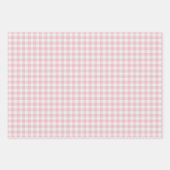 Girly Pink Gingham ラッピングペーパーシート (正面)