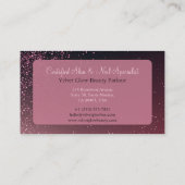 Girly Pink Glitter Beautician Skin Nail Specialist 名刺 (裏面)