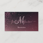 Girly Pink Glitter Beautician Skin Nail Specialist 名刺 (正面)