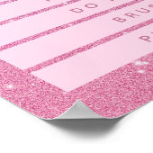 Girly Pink Glitter Kids Dry Erase Daily Chores  ポスター (角)