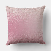Girly Pink Glitter Ombre Mr and Mrs Throw Pillow クッション (裏面)