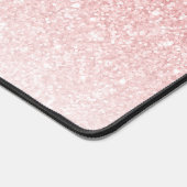 Girly Pink Glitter Sparkles Monogram Script Name デスクマット (コーナー)