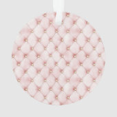 Girly Pink Gold Watercolor Confetti Monogram オーナメント (裏面)