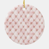 Girly Pink Gold Watercolor Confetti Monogram セラミックオーナメント (裏面)