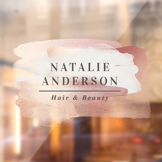 Girly Pink Modern Watercolour Branding Sign ウィンドウサイン (シート2)