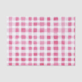 Girly Pink Plaid Stripes Birthday 薄葉紙 (正面)
