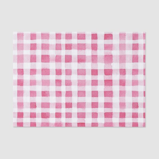 Girly Pink Plaid Stripes Birthday 薄葉紙 (正面)