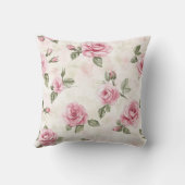 Girly Pink Plaid Stripes Christmas クッション (裏面)