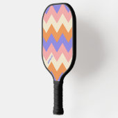 Girly Pink Purple Chevron Pattern Custom Name ピックルボールラケット (左)