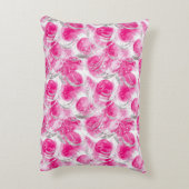 Girly Pink Silver Glam Christmas Trees Stripes アクセントクッション (裏面(縦))