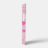 Girly Pink Sleek Cat Pattern Monogram Case-Mate iPhoneケース (裏面 / 右)