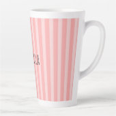 Girly Pink Stripes Birthday カフェラテマグ (右)