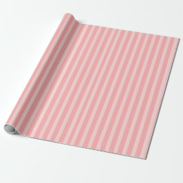 Girly Pink Stripes Birthday ラッピングペーパー
