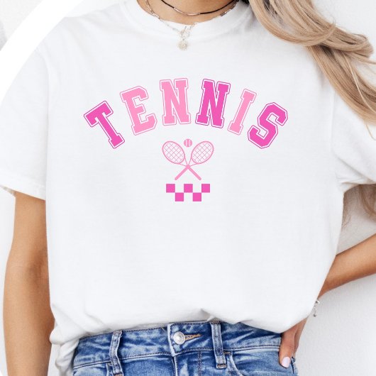 Girly Pink Tennis Minimalist - Cute Rackets  Tシャツ