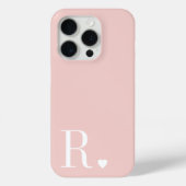 Girly pink  white monogram initial  Case-Mate iPhoneケース (裏面)