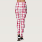Girly Pink White Plaid レギンス (裏面)