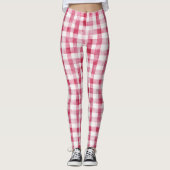 Girly Pink White Plaid レギンス (正面)