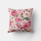 Girly Pink White Plaid Stripes Monogram  クッション (裏面)