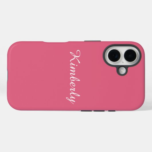 Girly Pink with Name  Case-Mate iPhoneケース (裏面 (横))
