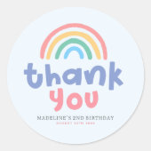 Girly Pool Party Rainbow Girls Birthday Favor ラウンドシール (正面)