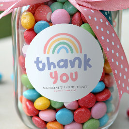 Girly Pool Party Rainbow Girls Birthday Favor ラウンドシール