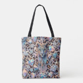 Girly Posh Leopard Print Opal Tote Bag トートバッグ (裏面)