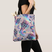 Girly Posh Leopard Print Opal Tote Bag トートバッグ (クローズアップ)