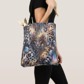 Girly Posh Leopard Print Opal Tote Bag トートバッグ (クローズアップ)