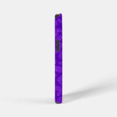 Girly Purple Glitter Monogram Script Name iPhoneケース (右側面)