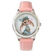 Girly Rabbit in a blue dress 腕時計 (正面)