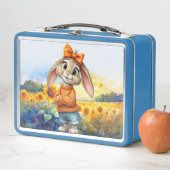Girly rabbit sunflower field  メタルランチボックス (インサイチュ)