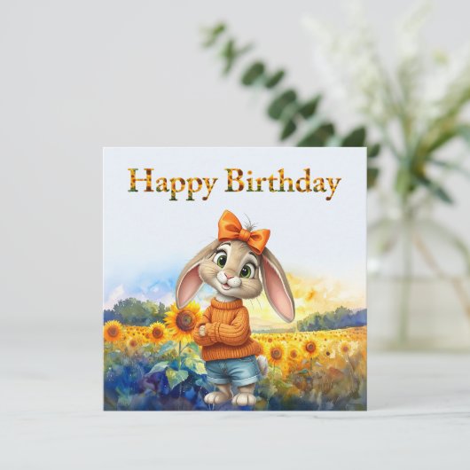 Girly rabbit sunflower field Happy Birthday (スタンド正面)